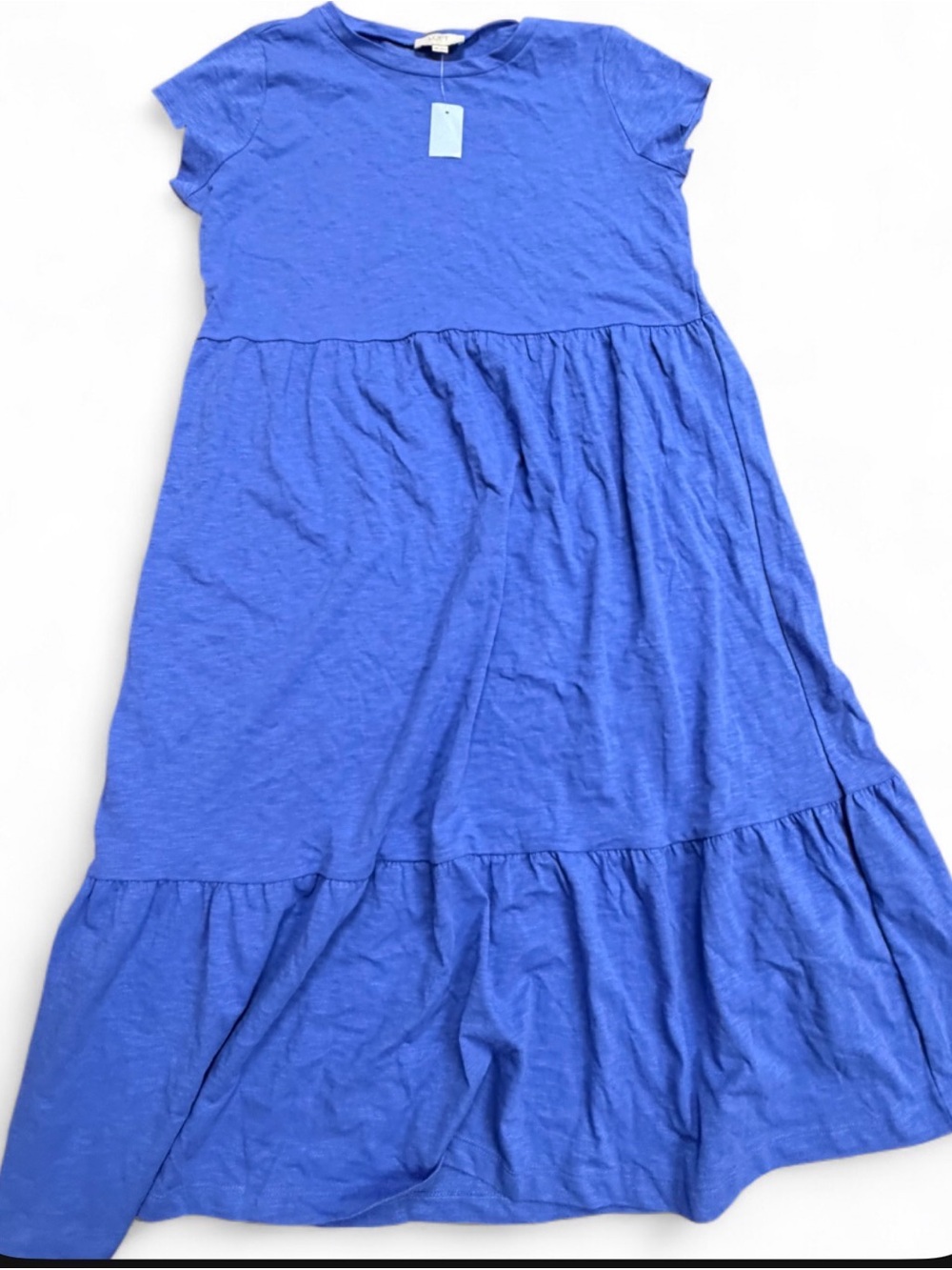 LOFT Girls' Blue Tiered Cotton Dress